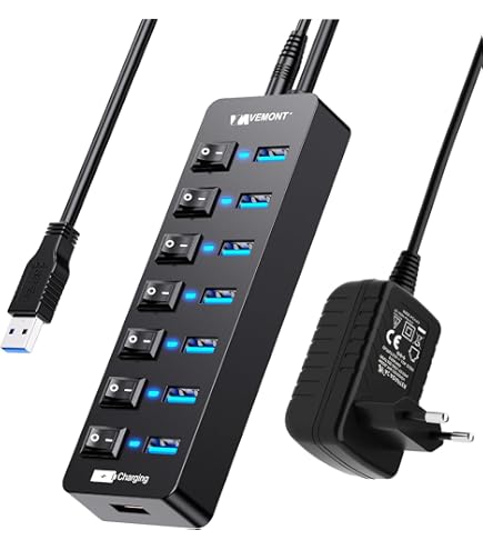 LogiLink UA0125 - USB 2.0 Hub, 10-Port mit EIN/AUS Schalter