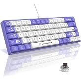 Coverzone AJAZZ AK680 65% Kablolu Hotswap Mekanik Oyun Klavyesi,68 Tuşlu Taşınabilir Anti-Ghosting Klavye,G&ouml;kkuşağı Arkadan A