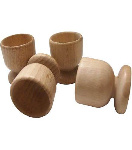 Coquetier En Bois D'Olivier Fait Main - Support à Œufs Unique, Mini Gobelet Déco - Pièce Unique Artisanale - 5