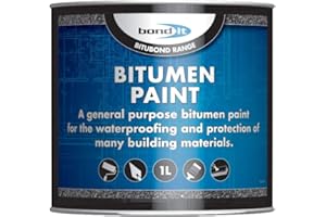 Bond It Bitumen Paint - 1 litre - Solvent-bourne bituminous black paint for waterproofing & weatherproofing steelwork, concrete, wood, asphalt & portable water tanks