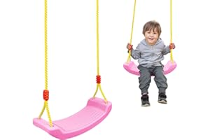 KalaDuck Asiento Columpio Jardín Niños, Accesorios Columpio Infantil de Cuerda Ajustable para Pesados, Columpios Bebé de Arena Parques de Exterior, Juego de Columpio Interior para Niños Niñas (Rosa)