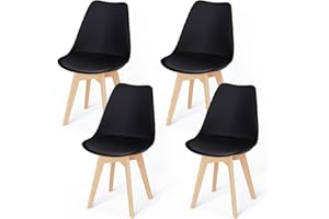 JIJIAN Set di 4 Sedie Per Sala da Pranzo, Sedia in stile nordica, Gambe in Legno Massello, Ideale per Sala da Pranzo, Soggiorno, Camera da Letto, Cucina, Sala Riunione, ecc