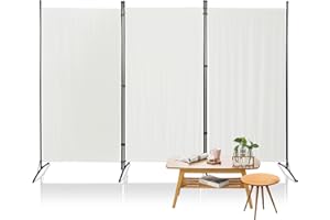 Joparri Paravento 260 cm x 180 cm, Divisorio in 3 pezzi, pieghevole, autoportante, protezione per la privacy, separé interno, per uffici, camere da letto (Beige)