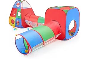 STLOVe® 4-in-1 kids Play Tent: Baby Tent with Crawling Tunnel: Piece Ball Pit: Play Tent Baby Tent: Baby Cave: Playhouse with Tent Bag and Tunnel: Crawling Tunnel for Kids: Girl Tunnel