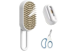 DGMYFY Cepillo Vapor para Gatos,3 en 1 Cepillo de Vapor para Gatos para Masaje Cepillos Perro Autolimpiante,Cepillo Quitapelos Mascotas