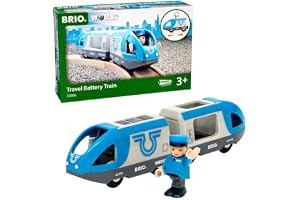 BRIO 33506 Passagerartåg batteridrivet | Travel Battery Train 3 delar Leksakståg med tillbehör. För barn från 3 år. För tågälskare.