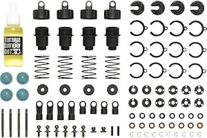 Carson 500908234-Tuningsatz TT-02, Tuningset para Tamiya Chassis, Ersatzteil, Modellbau, Accesorios, Tuningteile, Negro.