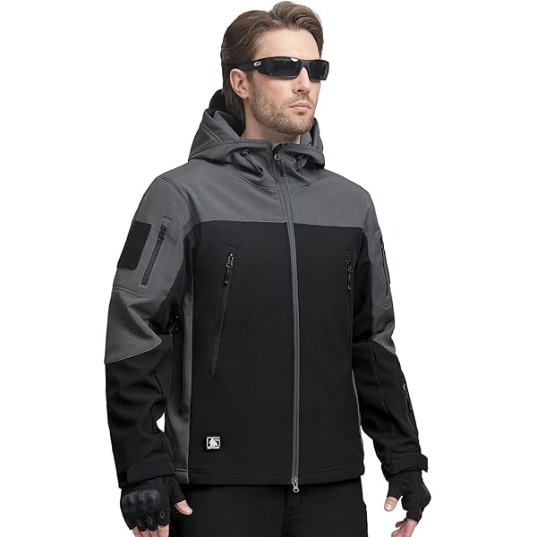 TACVASEN Heren Fleecejas Militair Outdoor Winddichte Jas Met Kap Groen, XL TACVASEN Heren Fleecejas Militair Outdoor Winddichte Jas Met Kap Groen, XL