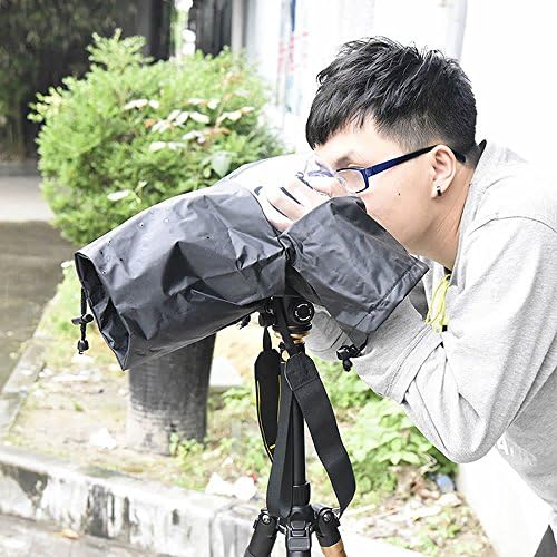 XINING Raincoat Rain Cover Coat Waterproof Protector For Canon 5D3 70D 6D Nikon Pentax DSLR Camera and lens (upto 22cm)