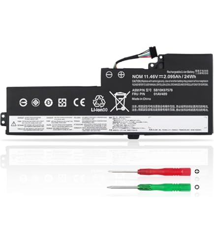ASUNCELL 24Wh 2110mAh 01AV423 Laptop Battery for Lenovo ThinkPad T470 T570 A475 A485 T480 T580 P51S P52S TP25, 4X50M08810 61 01AV422 SB10K97579 SB10K9 7580 01AV424 SB10K97581 01AV452 SB10K97597