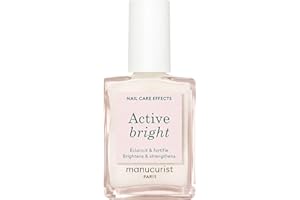 Manucurist Vernis à Ongles Soin Réparateur Eclaircissant Active Bright Blanc Bio-Sourcé - Vernis Blanc - Vernis Durcisseur Ongle Extra fort, Vernis Transparent Blanc - Vernis Blanchissant