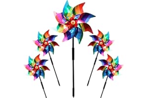 Yezirzax 5 Stücke Taubenabwehr Windrad, Magische Windmühle Obstgarten Reflektierende Windräder Vogelabwehr Vogelschreck Windrad Dekoration Garten für Protect Garten (Mehrfarbig 1)