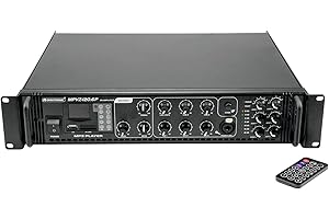 OMNITRONIC MPVZ-120.6P Mischverstärker | 6-Zonen-ELA-Mono-Mischverstärker, MP3-Player & IR-FB, Zonen regelbar, 120 W