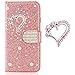 Produktbild Flip Wallet Hülle für Samsung A80,Leder Stand Funktion Bling Glitter Glitzer Diamond Musterg Slim Retro Modisch Karteneinschub Magnet Schutzhülle
