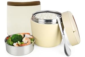 PMUEUFF Thermos Alimentaire Chaud 1500ml, Boite Repas Isotherme en Acier Inoxydable, Lunch Box Isotherme avec Cuillère, Gamelle Isotherme pour Repas Chaud, pour Ecole, Bureau, Camping