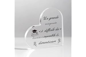 ARIDANTRP Idee Regalo Insegnanti Regalo Maestra Fine Anno Targa Maestra Grazie Maestro Placca Acrilica Regali Maestre Elementare Asilo Regalo Insegnante Regalo per Professoressa Regalo Professori Terza Media