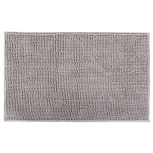 Lifewit Rutschfeste Badematte 50x80cm Badteppich aus Mikrofaser Chenille Teppich für Badezimmer Grau - 5