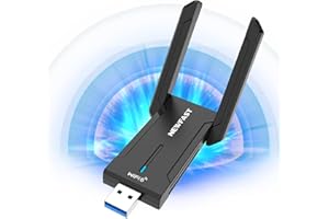 NEWFAST 5400Mbit/s USB WLAN Stick Adapter Für PC USB WLAN 6 Adapter 6GHz/5GHz/2.4GHz High Gain Dual 5dbi Antennen WLAN 6E Adapter, MU-MIMO, WiFi Dongle, WPA3, WLAN empfänger NUR für Windows 10/11