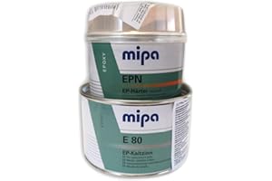 ‎MIPA Mipa Set E 80 Kaltzinn 1KG + Härter Härterspachtel 0,5 KG 2K Epoxi Füllspachtel