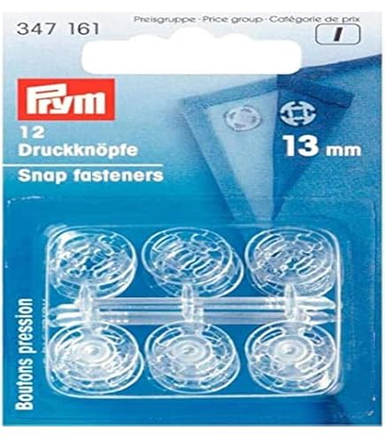 20 Chiusure A Scatto Milward In Plastica Trasparente, 10 Mm - Invisibili Su Tessuti Leggeri, Facili Da Cucire.