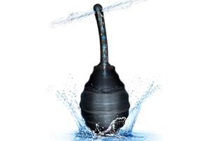 FLAREMORE Enema Douche Bulb 330ml, Dual Anti-backflow Anal Douche Kit with 8-Hole Nozzle Boilable Silicone Vaginal Wash Tool, Easy to Use and Clean, Reusable Colon Cleansing Bottle for Women Men