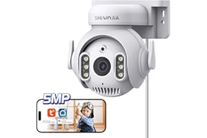 SHIWOJIA Zewnętrzna kamera WiFi Tuya Smart Life, zewnętrzna kamera Tuya 5 MP, wykrywanie ruchu, dwukierunkowy dźwięk, wodoodporna IP66 noktowizor kolorowy