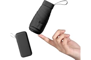 Mayoii Mini Parapluie de Poche avec Protection UPF50+, Parapluie Compact Léger, Parapluie UV Portable avec Boîte de Rangement, 6Ribbed Petit Parapluie pour Les Femmes Taille de sac à Main