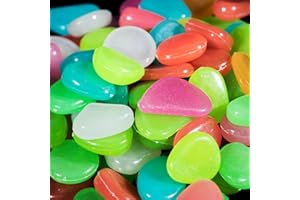 GOODILITY 100 Pcs Glowing Pebbles Stones, Glow in the Dark Pebbles Stone Rocks, Colorful Luminous Cobblestones Gravel Decoration for Aquarium Fish Tank, Home Decor, Garden etc