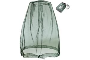 CINVO Cinco Head Net Mesh Insect Net Face Net Tamaño más Grande Mejorado para Mosquitos Bug No See Ums Insects Midges Midges from Outside, Oliva