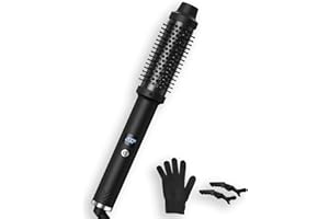 Qingning Spazzola Termica 38mm, Thermal Brush con Display Digitale LCD 120-200 ℃, Spazzola Arricciacapelli per Capelli Ricci, Spazzola Rotonda Spazzola Lisciante per Capelli Lunghi e Corti