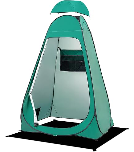 Tente Double Douche & WC Camping | Vestiaire Portable Plage Avec Fenêtre Et Poches | 210x107x210 Cm | Sac De Transport Inclus - 8