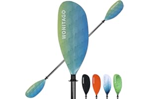 WONITAGO Kayak Paddles Carbon Fiber Shaft Paddle with Nylon Blades, Floating Adjustable Kayaking Oars, 3 Piece, 230-250 cm/90-98 Inches,210-230 cm/82-90 inches
