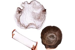 YANTAISIYU 50 Stück Nylon Haarnetz Dutt Unsichtbare Mesh Haarnetze Bun für Balletttanz und Haarfixierung (Braun)