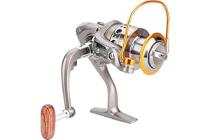 Joyzan 12BB Carrete Giratorio Pesca, Aleación Aluminio Spinning Ruedas Giratorios Agua Salada Dulce Carpa Pesca Ligero Suave Brazo Plegable Balancín Arrastre Trasero Ultraligero Giratoria Plantilla