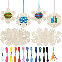 Set di 5 telai da ricamo rettangolari, quadrati, per punto croce, per lavori di artigianato, cucito (multicolore), con aghi da ricamo, legature e fili