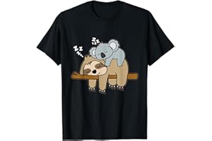 CUTE SLEEPING SLOTH WITH BABY KOALA MAMA BEAR GIFT Bradipo pigro carino divertente con baby koala mamma orso Maglietta
