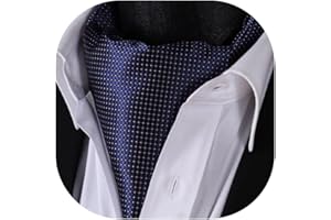 HISDERN Ascot Uomo Foulard Elegante Cravatta Ascots a Pois da Matrimonio