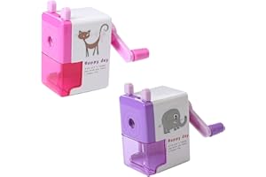 CHUANGOU 2pcs Taille-Crayon ， Taille-Crayon Manuel ， Taille-Crayon Taille-Crayon ， pour Les Enfants, Les Enseignants, Les Artistes et la Maison. （Violet et Rouge）