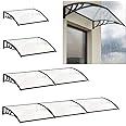 Fellie Rain Canopy Awning Front Door Canopy for Outdoor Window Porch Shade Patio Roof Cover UV Protection, (Black/L150xW100xH28cm)