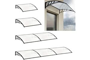 The Fellie Rain Canopy Door Canopy Awning Front Door Canopy for Outdoor Window Porch Shade Patio Roof Cover UV Protection, (Black/L120xW80xH23.8cm)