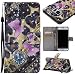 Produktbild Galaxy S7 Edge Hülle, Conber Leder Handyhülle mit [Kostenlose Schutzfolie eingeschlossen] [Kartenfächer] [Standfunktion], Galaxy S7 Edge Leder Schutztasche Klappetui Ledertasche Handyhülle, Farbiges Ölgemälde Stil Muster Leder Handy Schutzhülle Für Samsung Galaxy S7 Edge - Rosa Schmetterling