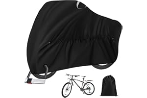 GAOHUI Bike Cover for 2 Bikes, 210D Oxford Fabric, Waterproof, Heavy Duty, Dustproof, Rain Protection, Safety Lock Holes for Mountain Road Bike Indoor Outdoor Storage（NOT FOR BICYCLE TRANSPORT）