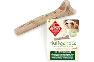 ChronoBalance® Kości do żucia dla psów z drewna do kawy: zestaw 1 szt. M, zabawka dla psa z drewna – wytrzymała zabawka do żucia, drążek do żucia, naturalna pielęgnacja zębów, zabawka redukująca stres
