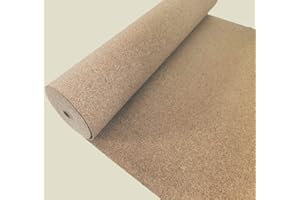 FUTURAZETA Rotolo di Sughero Supercompresso spessore 5 mm da 10 mq Rivestimento Muro Parete Fredda Tappetino Sotto Pavimento Parquet Bacheca
