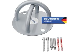 ‎ELANI ELANI Deckenhalterung extra robust mit Markendübeln für verschiedene Wandarten - Wandanker für Fitnessbänder, Slackline Wandbefestigung für Theraband gym hak