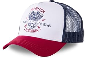 Von Dutch Real Kustom Trucker Motors Gorra Azul y Rojo - Hombre, blanco, Talla única