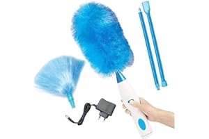MARBEINE Spin Duster - Piumino elettrico multifunzione a batteria, 360 gradi, rotante e motorizzato, spazzola di pulizia ricaricabile