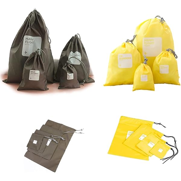 Sacs Rangement Voyage Lot De 6 Sacs De Sport Imperméables LATRAT - Multitailles Avec Cordon De Serrage - Idéaux Voyage Sacs Organisation Sport