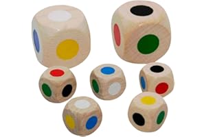 GICO Zestaw kolorowych kostek z drewna - asortyment 2 x 30 mm i 5 x 16 mm