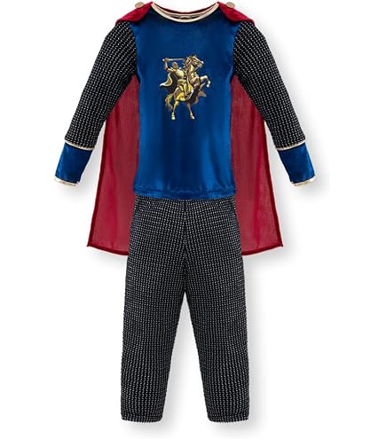 Déguisement Enfant Chevalier Médiéval 7-8 Ans - Costume Complet Avec Cotte De Maille Et Cape